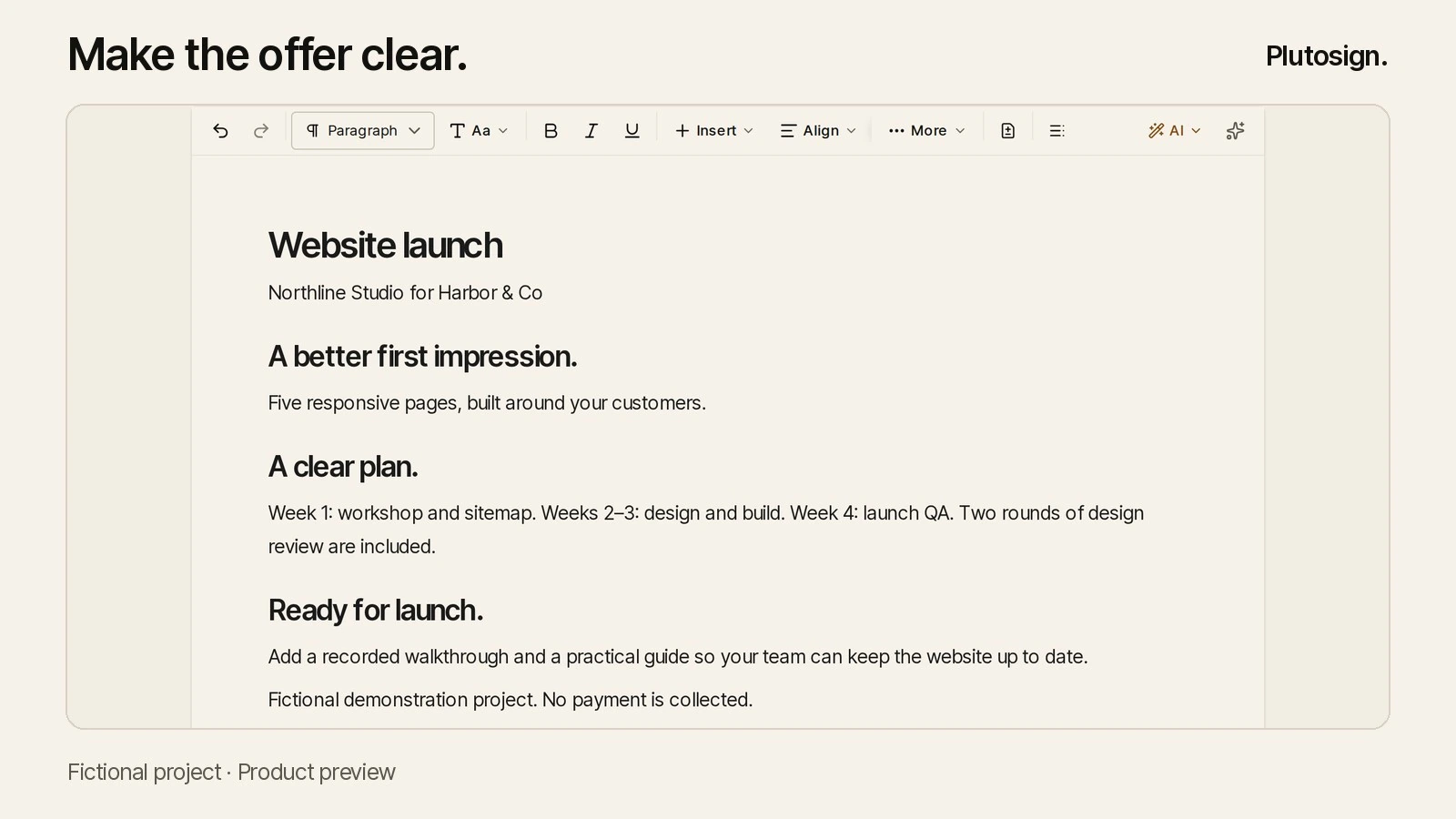 Preview of the Plutosign proposal walkthrough