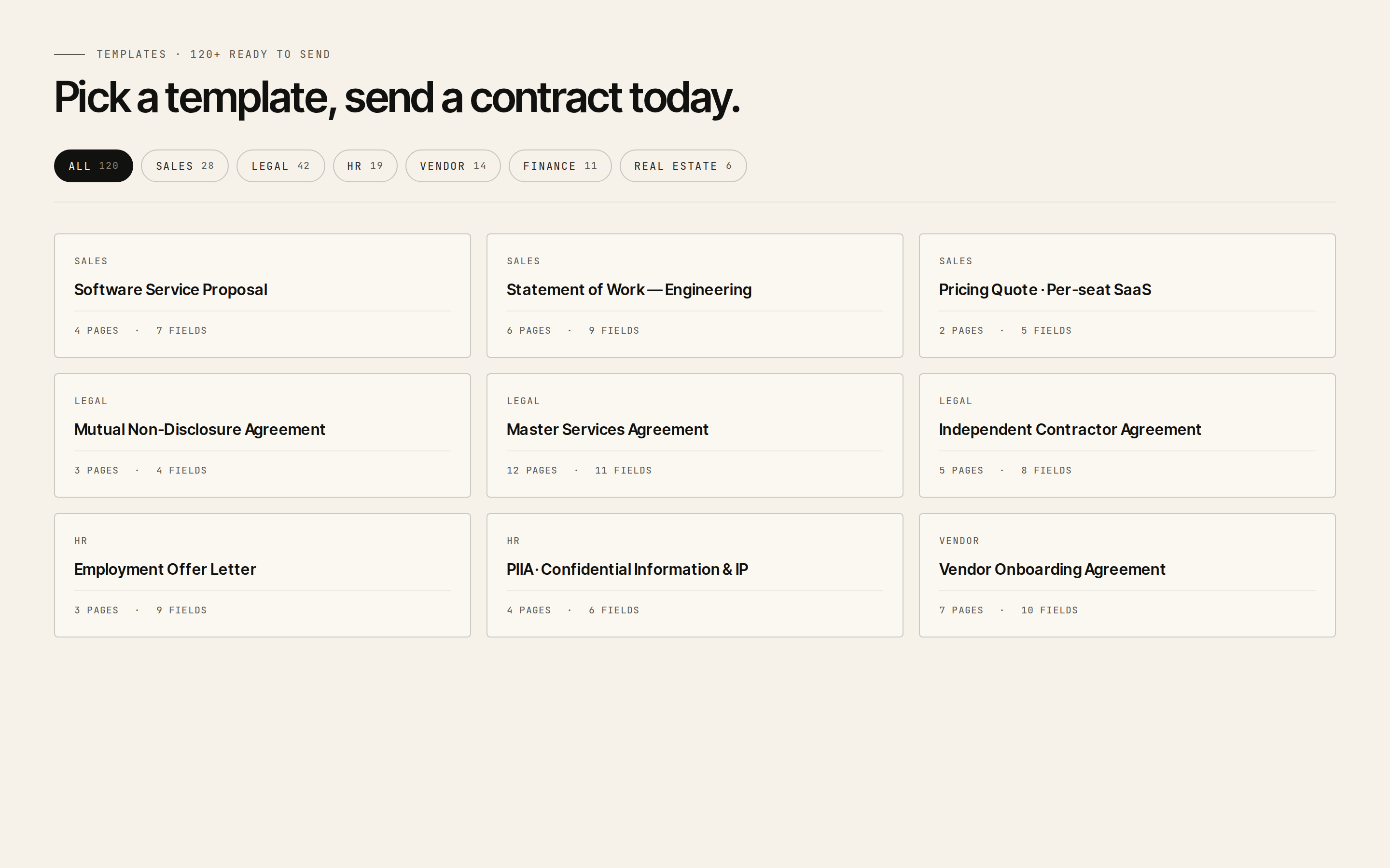 Plutosign reusable document templates